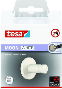 Tesa Moon handdoekhaak rond metaal wit
