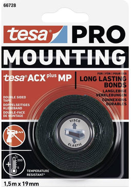 tesa Mounting PRO ACX+ 66728-00000-00 Montagetape Zwart (l x b) 1.5 m x 19 mm 1 stuk(s)
