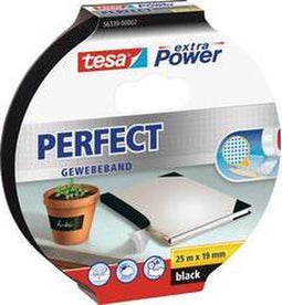 tesa PERFECT 56339-00002-01 Textieltape tesa extra Power Zwart (l x b) 25 m x 19 mm 1 stuk(s)