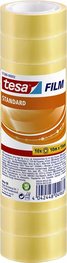 Tesa - Plakband film standaard 15mmx10m krimp 10 rollen