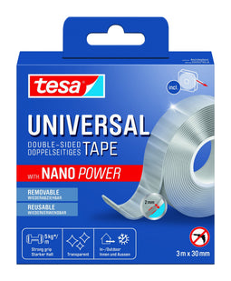 Tesa - Plakband nano power dubbelzijdig 30mmx3m | 8 stuks