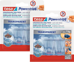 tesa POWERSTRIPS® Kleefhaak Large Transparant Inhoud: 4 stuk(s)