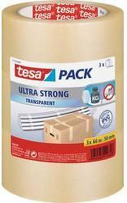 tesa ULTRA STRONG 51124-00007-01 Pakband tesapack Transparant (l x b) 66 m x 50 mm 3 stuk(s)