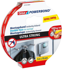 tesa ULTRA STRONG 55792-00001-02 Montagetape tesa Powerbond Wit (l x b) 5 m x 19 mm 1 stuk(s)