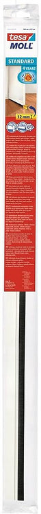 Tesa zelfklevende tochtstrip/dorpelstrip met borstel wit 1 mtr x 37 mm - Tochtstrips/tochtstroken voor deuren