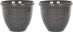TESALIA - Bloempot set van 2 - Bruin - 40 cm - Polyresin