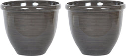 TESALIA - Bloempot set van 2 - Bruin - 44 cm - Polyresin