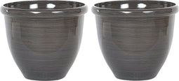 TESALIA - Bloempot set van 2 - Bruin - 49 cm - Polyresin