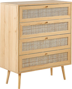 Beliani PEROTE - Commode - Lichte houtkleur - Rotan