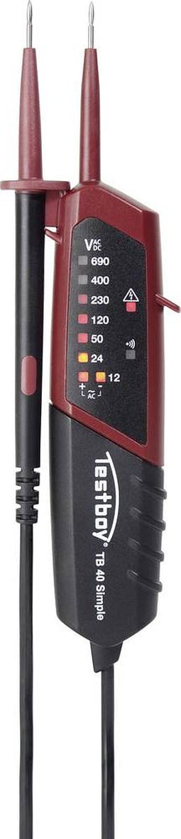 Testboy 40 Simple Tweepolige spanningstester CAT III 600 V Akoestisch, LED