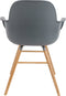 Zuiver Albert Kuip Eetkamerstoelen met armleuning Donkergrijs - Set van 2
