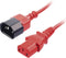 Lindy IEC C14/IEC C13 M/F - Stroom Verlengkabel 0.5m - Rood Zwart
