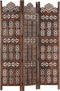vidaXL - Kamerscherm - 3 - panelen - handgesneden - 120x165 - cm - mangohout - bruin