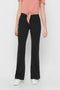 ONLY ONLFEVER STRETCH FLAIRED PANTS - Dames Broek - Elastische tailleband - Zwart - Maat S