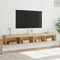 vidaXL - Tv-meubels - met - LED-verlichting - 2 - st - 100x30x30 - cm - sonoma - eiken