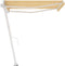 vidaXL - Luifel - vrijstaand - handmatig - uittrekbaar - 350x250 - cm - geel - en - wit
