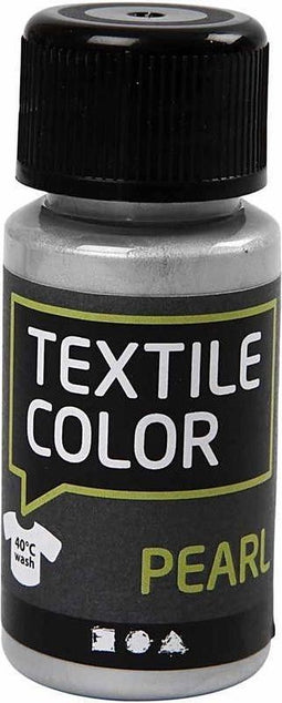 Textielverf - Dekkend - Zilver - Parelmoer - Creotime - 50 ml