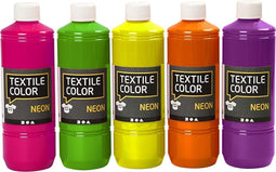 Textile Color, Diverse Kleuren, 500 ml, 5 Fles