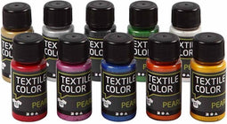 Textile Color, Parelmoer, Diverse Kleuren, 50 ml, 10 Fles