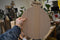 TextTim Serveerplank / Borrelplank / Rond 35x30x2 cm - Houten Plank Beukenhout