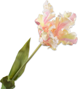 Silk-ka Zijden Bloem-Kunstbloem Tulp Steel Crème-Roze 71 cm