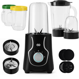 Infinity Goods Blender - 3-in-1 - 14-delige set - 400W - Zwart (14 stuks)