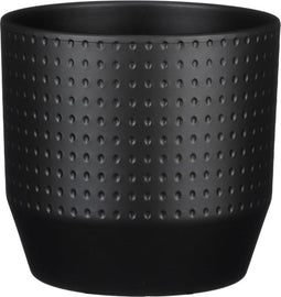 Mica Decorations Nola Bloempot - 19x19x18 cm - Keramiek - Zwart