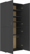 vidaXL - Schoenenkast - 80x39x178 - cm - bewerkt - hout - grijs
