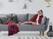 Linnick Flanel Fleece Deken + Hoodie met Capuchon Snake - bordeaux/black - 140x200cm - 130x180cm - Plaid