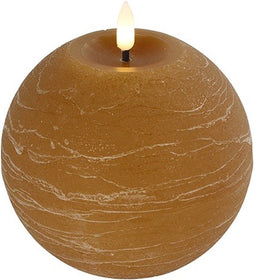 Led kaars - Countryfield Led Bol Kaars - kleur Amber - Maat Large - L12/ B12- Hoogte 12,5CM