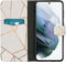 iMoshion Hoesje Geschikt voor Samsung Galaxy S21 Hoesje Met Pasjeshouder - iMoshion Design Softcase Bookcase - Meerkleurig / White Graphic