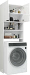 vidaXL - Wasmachinekast - 64x25,5x190 - cm - hoogglans - wit