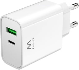 Ewent EW1325 - Oplader - 30W USB-C en QC3.0 - Wit