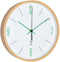 TFA - Analoge Design Funk-Wandklok mit Ahorn-Rahmen 60.3524 - Grüne Ziffern und Zeiger Blaue Ziffern und Zeiger