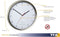 TFA - Analoge Funk-Wandklok mit Edelstahl-Rahmen 60.3521.02 - silber/weiß