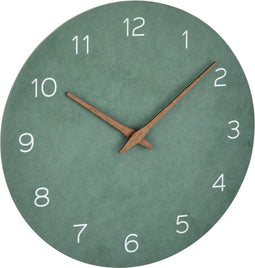 TFA Dostmann 60.3054.04 - Wandklok - Analoog - Rustig loopwerk - Houtlook - Hout - MDF - Jade groen - Bruin - 30 cm ø