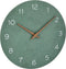 TFA Dostmann 60.3054.04 - Wandklok - Analoog - Rustig loopwerk - Houtlook - Hout - MDF - Jade groen - Bruin - 30 cm ø