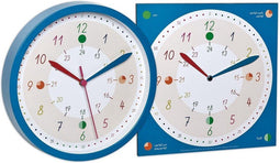TFA Dostmann 60.3058.06.91 - Wandklok - Kinderen - Leerklok - Speelgoedklok - "TICK & TACK" - Glas - Kunststof - Karton - Blauw - Wit - Multikleur