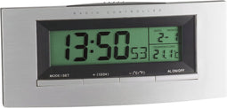 TFA Dostmann 98.1030 Wekker Zendergestuurd Zilver, Zwart