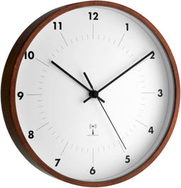 TFA Dostmann 98.1097 - Wandklok - Analoog - Rond - Radiogestuurde tijdsaanduiding - Secondewijzer - Hout - Glas - Bruin - Wit