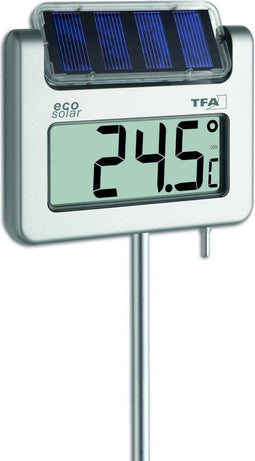 TFA Dostmann Avenue Solar tuinthermometer Zilver