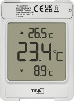 TFA Dostmann Digitales Fensterthermometer WINDOO Raamthermometer Grijs
