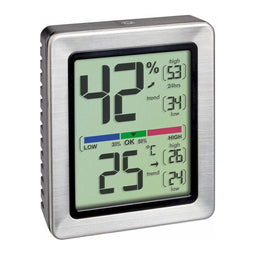 TFA Dostmann EXACTO Thermo- en hygrometer Zilver