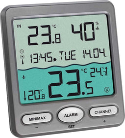 TFA Dostmann VENICE Funk-Pool-Thermometer Zwembadthermometer Antraciet