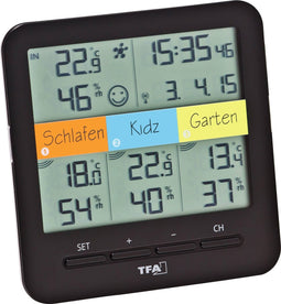 TFA Dostmann Weatherhub SmartHome System Klima@Home Draadloze thermo- en hygrometer Zwart