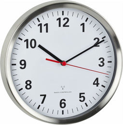TFA Silent Brushed Aluminium 22 cm klok