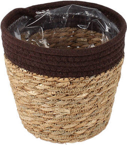 Goed & Groen - Mand Saga stro (bruin) - ↨ 17cm - Potmaat 19 - Exclusieve Kwaliteit Bloempotten - Bloem Pot - Bloempotten - Sfeer - Interieur