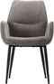 LABEL51 Morris Eetkamerstoel - Grijs - Velvet - Black Frame - Stoel - Normale eetkamerstoel