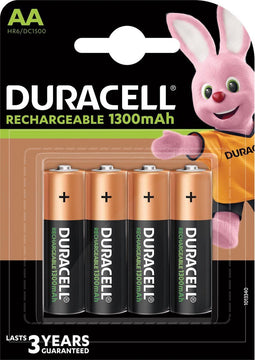 Batterij oplaadbaar Duracell 4xAA 1300mAh Plus - 10 stuks