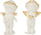 J-Line figuur Engel Staand - polyresin - wit/goud - small - 2 stuks